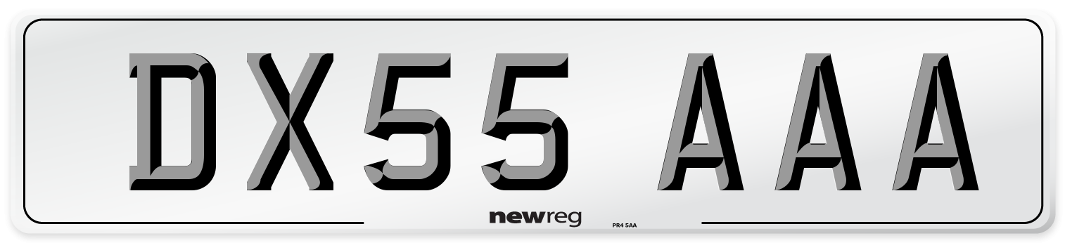 DX55 AAA Number Plate from New Reg